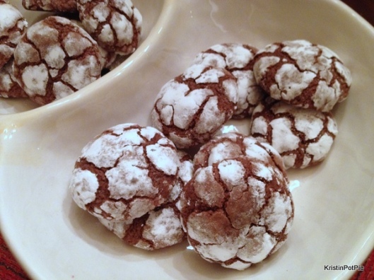 Chocolate Mint Crinkle Cookies